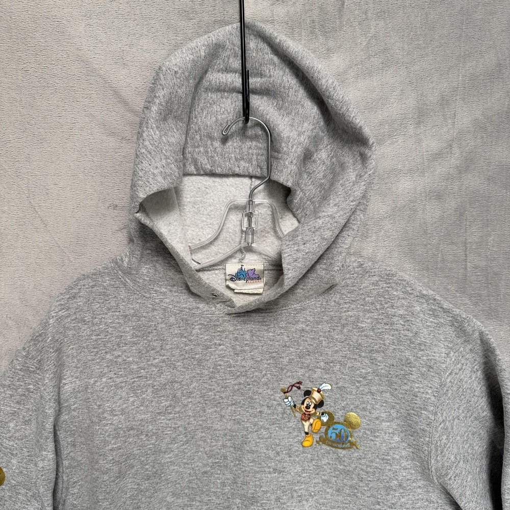 Vintage Disneyland Resort Hoodie Mens Small Gray 50th Anniversary Mickey Graphic - Picture 2 of 11